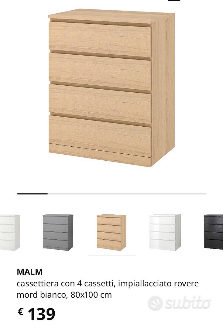 MALM Cassettiera con 2 cassetti, impiallacciato rovere mord bianco, 40x55  cm - IKEA Italia