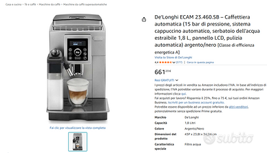 Macchina caffe automatica DeLonghi Cappuccino