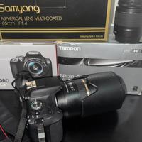 Canon Eos 2000d con obiettivi