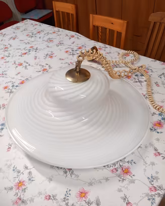 Lampadario a cappello vintage vetro di murano