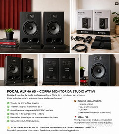 FOCAL ALPHA 65 - COPPIA MONITOR DA STUDIO