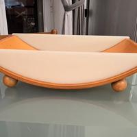 Centrotavola legno e resina avorio