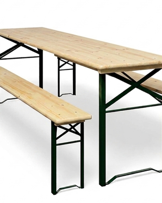 Tavolo e panche birreria in legno 70 x200