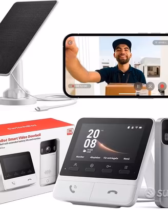 SwitchBot Videocitofono 2K WiFi con Pannello Solar