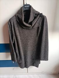 Cardigan Drappeggiato Asimmetrico Grigio