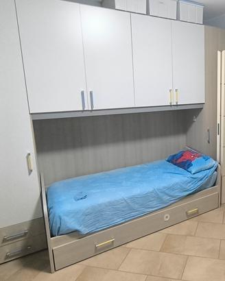 Letto singolo con secondo letto estraibile