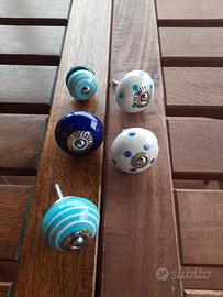 5 Pomelli ceramica per cassetti o ante armadio