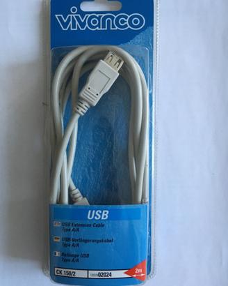 Cavo USB 2 metri A/A maschio/femmina-NUOVO