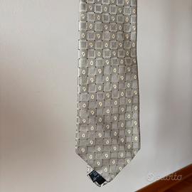 Cravatta Les Copains 100% Seta - Grigio/Beige