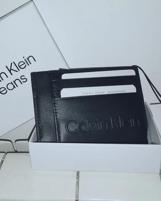 Calvin Klein portacarte e monete maxi logo NUOVO 