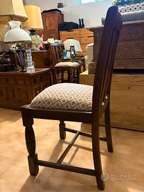 4 sedie con seduta imbottita rifatta