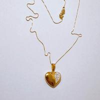 Collana con cuore double face in oro 18kt