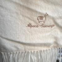 Sciarpa Alpaca bianca originale Perù