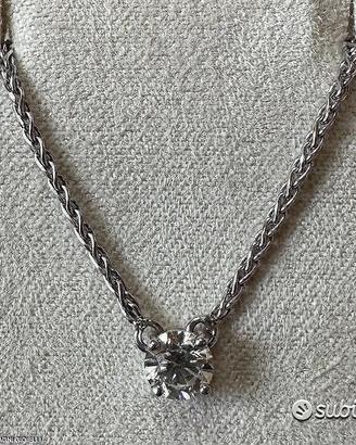 COLLANA PUNTO LUCE ORO 18kt. DIAMANTE 0,41 G VVS2