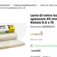 Rotoli lana di vetro isolante isover 4
