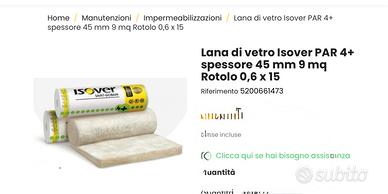 Rotoli lana di vetro isolante isover 4