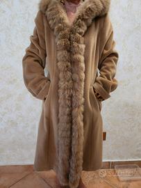 cappotto lana e vera pelliccia