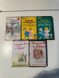 5 audio cassette canzoni in francese per bambini