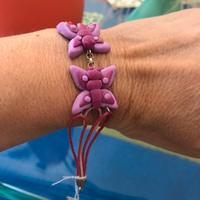 Bracciale caucciù e farfalle in gesso Artigianale