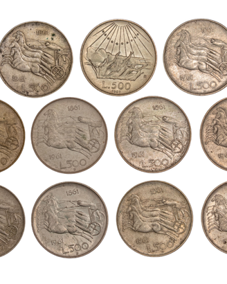 11 Monete 500 Lire in argento