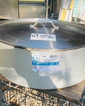 Grande pentola da ristorante in alluminio nuova