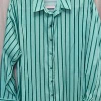 CAMICIA A RIGHE VERDE MENTA 