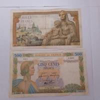 Due banconote franchi francesi. 