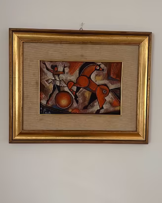 QUADRO ADRIANO FAVA "IL CIRCO" anni '70
