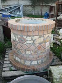 Pozzo da giardino cornice ferro battuto artigianal