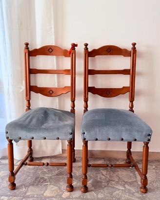 SET 6 sedie vintage in legno massello