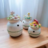 set da 3pz contenitori in ceramica da cucina odori