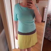 Vestito azzurro, marrone e verde Tezenis t. M/L