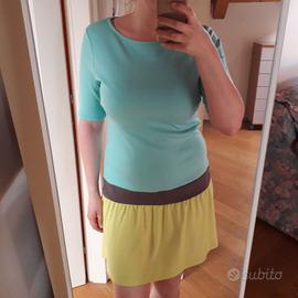 Vestito azzurro, marrone e verde Tezenis t. M/L