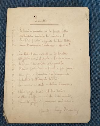Antico manoscritto  L. Ferraioli  1868