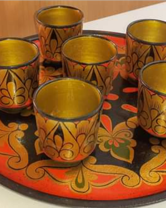 Servizio in legno vintage