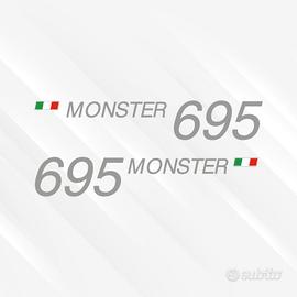 ADESIVI DUCATI MONSTER 695 - ARGENTO e BIANCO