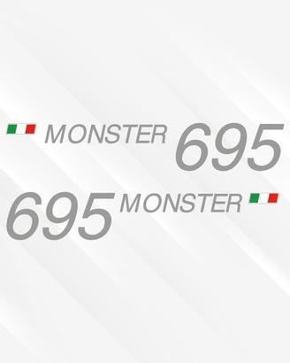ADESIVI DUCATI MONSTER 695 - ARGENTO e BIANCO