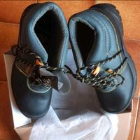 Scarpa da lavoro in pelle nera e fodera gialla, 41