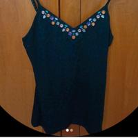 canottiera cotone con pietre