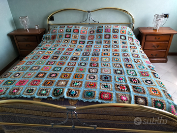 Coperta patchwork azzurra