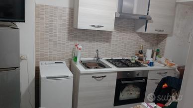 cucina con frigorifero e lavatrice 