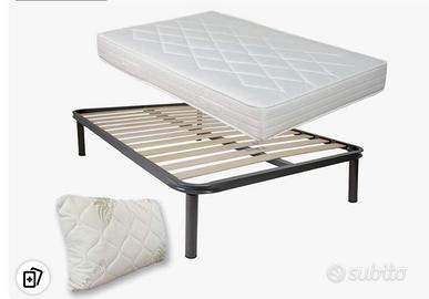 Rete a doghe e materasso da una piazza e mezza