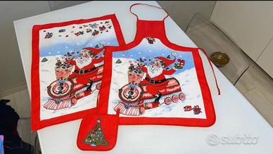 Set Natale presina strofinaccio grembiule