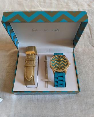 Orologio Donna Ancora Gold Azzurro Set cinturino