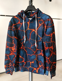 Felpa con cappuccio effetto Magma 3D, Taglia S