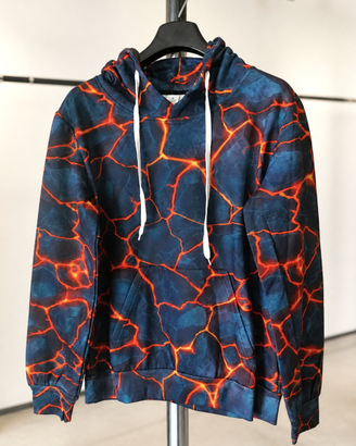 Felpa con cappuccio effetto Magma 3D, Taglia S