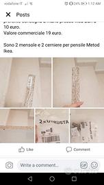 Mensole per pensile cucina metod Ikea sigillate