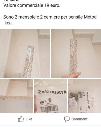 Mensole per pensile cucina metod Ikea sigillate
