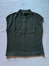 Top Zara verde e oro