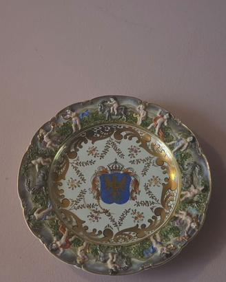 Piatto antico 700 capodimonte dipinto a mano
